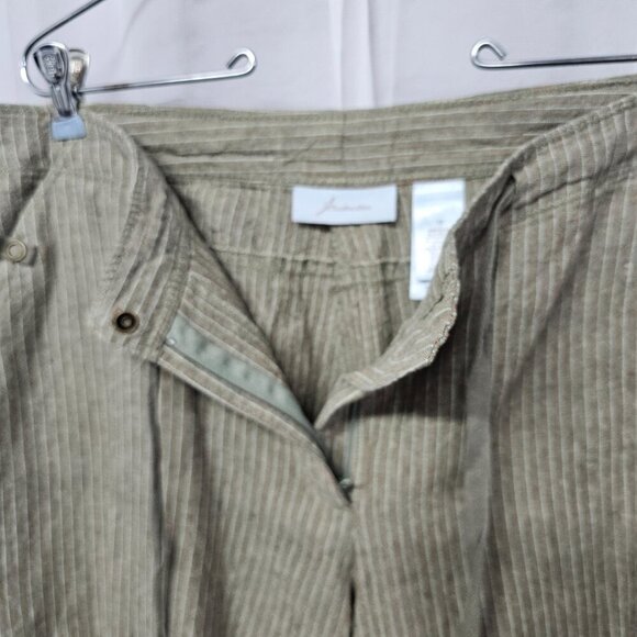 JH Collectibles Green Orange Striped Crop Pants Linen Blend Boho 12 - Picture 6 of 14